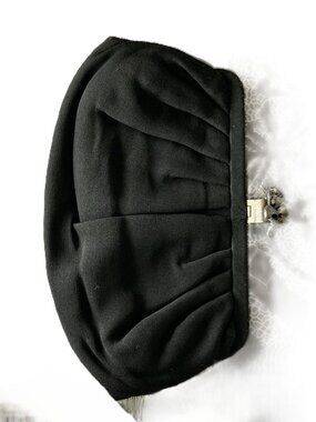 Soft Brushed Satin Black Evening Clutch - Classy Vintage by Martin